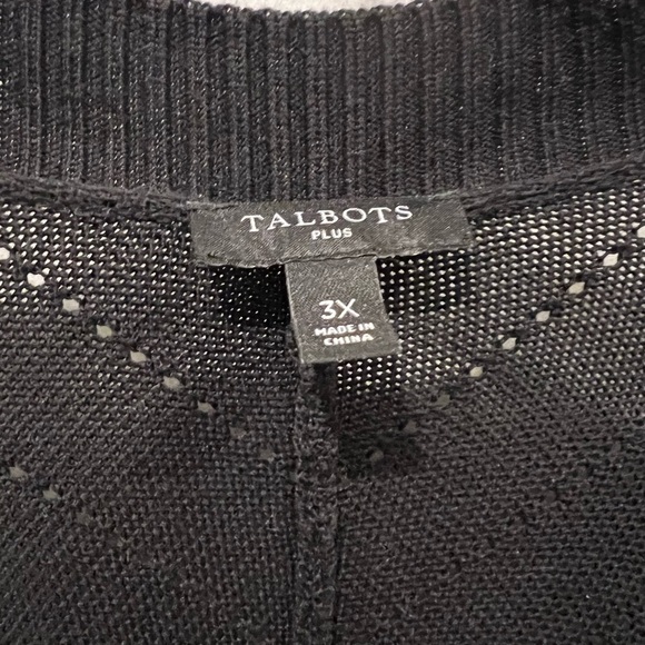 Talbots Black Women’s Deep V-Neck Tunic Sweater 3X - Picture 2 of 5